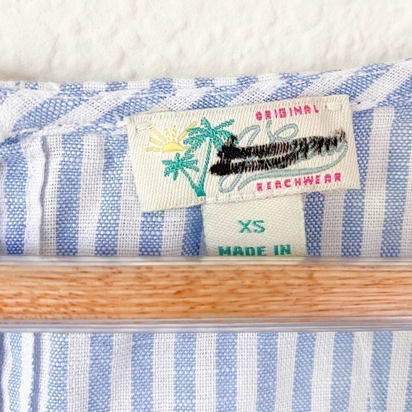 J Crew Cotton-linen beach romper blue/white stripe XS - Picture 6 of 9